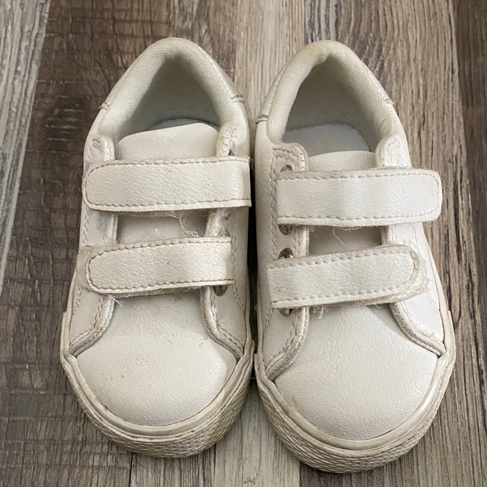 Kids White Velcro Sneakers-children’s place-needs a wipe down